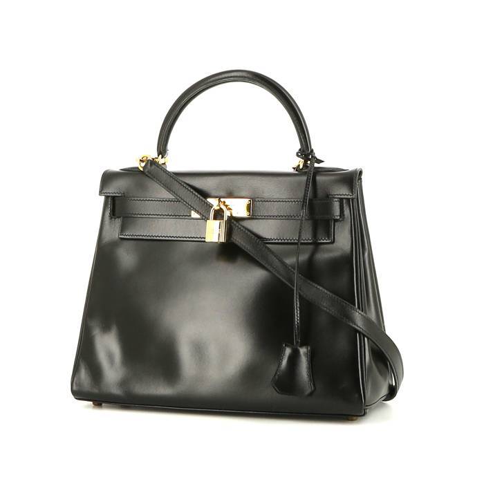Hermès Kelly 28 cm handbag in black box leather - 00pp