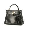 Hermès Kelly 28 cm handbag in black box leather - 00pp thumbnail