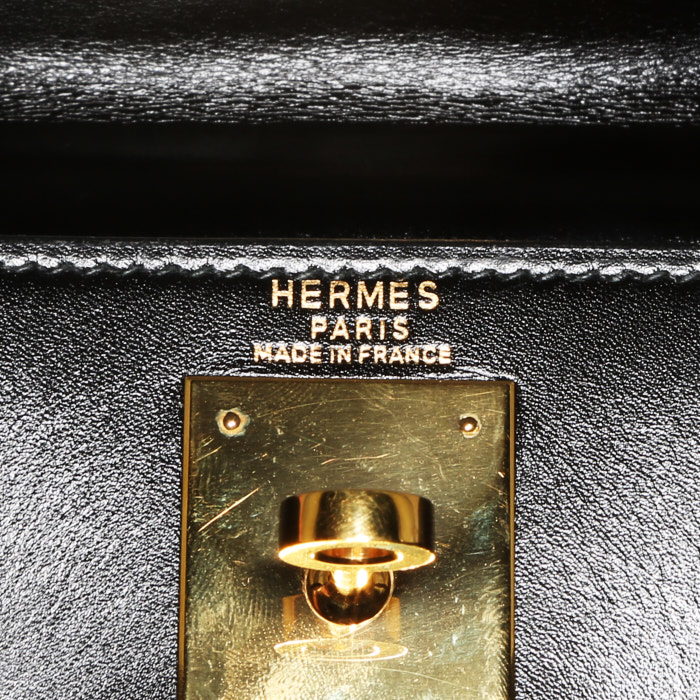 Borsa Hermès Kelly 28 cm in pelle box nera - Detail D4
