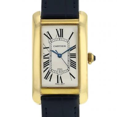 Montre Cartier Tank Américaine en or jaune Ref :  1740 Vers  1990