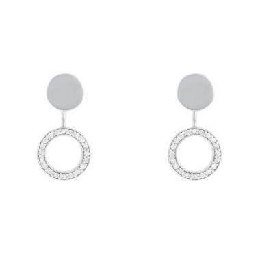 Paire de pendants d'oreilles à transformation Dinh Van Ombre de Lune en or blanc et diamants