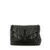 Saint Laurent Loulou Puffer shoulder bag in black leather - 360 thumbnail