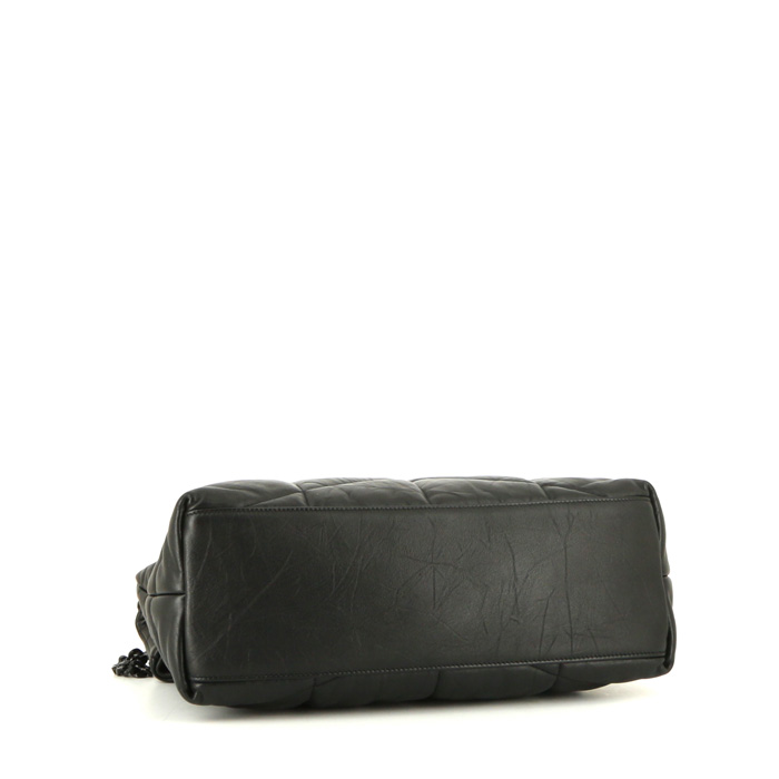 Saint Laurent Loulou Puffer shoulder bag in black leather - Detail D5