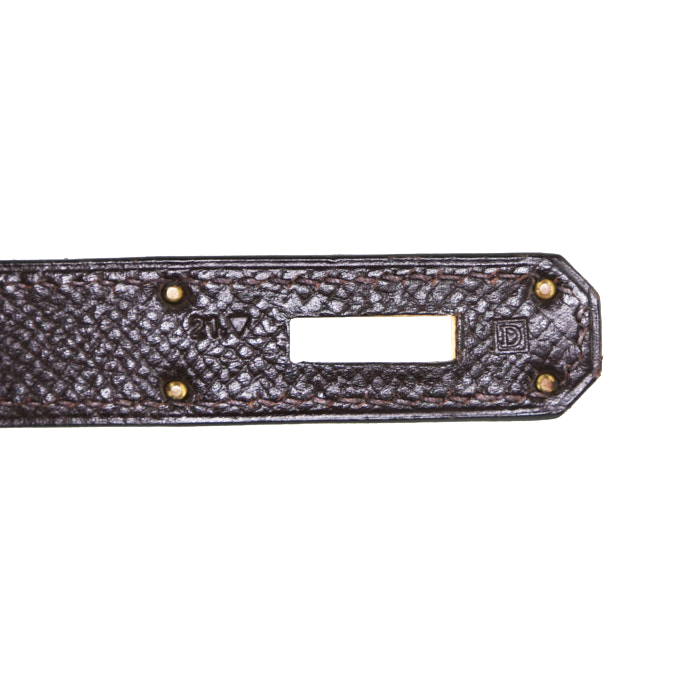 Hermès  Kelly 32 cm handbag  in brown Courchevel leather - Detail D5