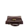 Bolso de mano Hermes Monaco en cuero box marrón - 360 Front thumbnail
