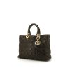 Dior Lady Dior handbag in brown leather cannage - 00pp thumbnail