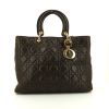 Dior Lady Dior handbag in brown leather cannage - 360 thumbnail