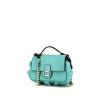 Fendi Baguette Double Sided shoulder bag in turquoise and green leather - 00pp thumbnail