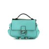 Fendi Baguette Double Sided shoulder bag in turquoise and green leather - 360 thumbnail