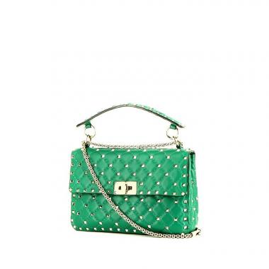 Bolso bandolera Valentino Garavani Rockstud Spike en cuero verde