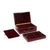 Hermès, rare jewellery box, in burgundy box leather, inside with a compartment lined with burgundy velvet, signed, around 1960/70 - Detail D4 thumbnail