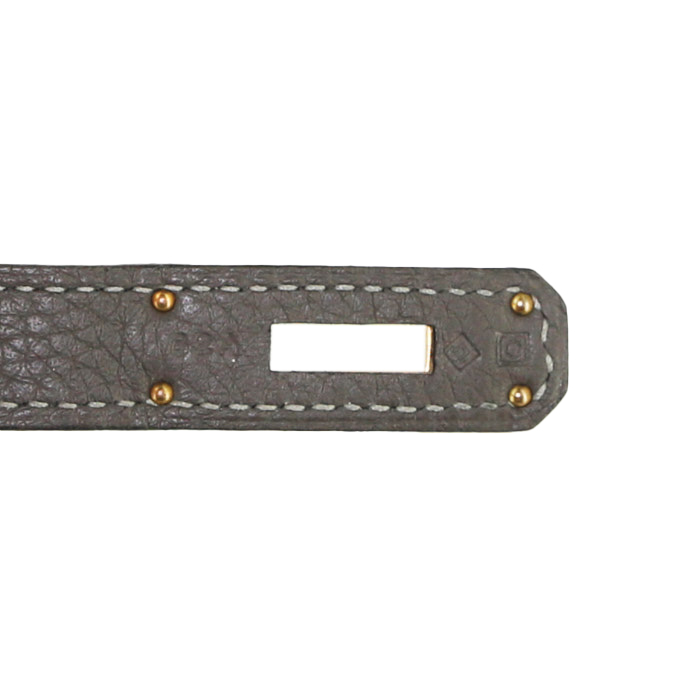 Bolso de mano Hermès  Birkin 35 cm en cuero togo gris Graphite - Detail D4