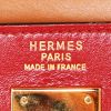 Bolso de mano Hermes Kelly 32 cm en cuero box tricolor rojo, color burdeos y color oro - Detail D4 thumbnail