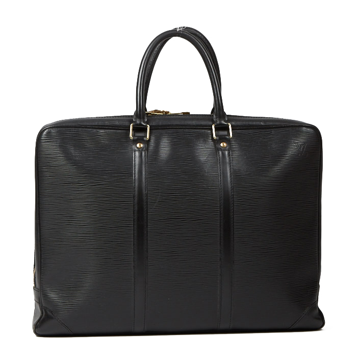 Louis Vuitton Porte documents Voyage briefcase in black epi leather - Detail D2