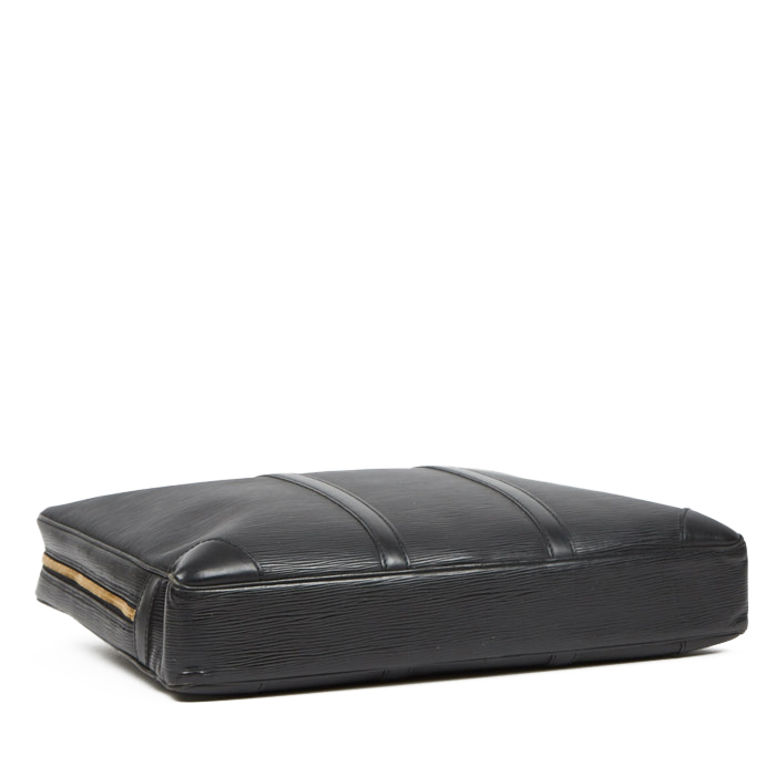 Louis Vuitton Porte documents Voyage briefcase in black epi leather - Detail D3