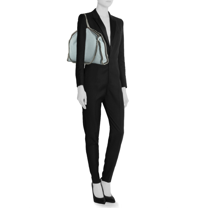 Stella McCartney Falabella handbag in blue canvas - Detail D1