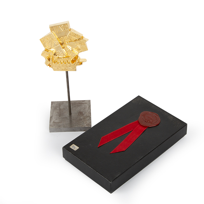 César, "20th Fiac Paris - Grand-Palais", sculpture in gilded bronze, signed, numbered and dated, with its original box, of 1993 - Detail D3