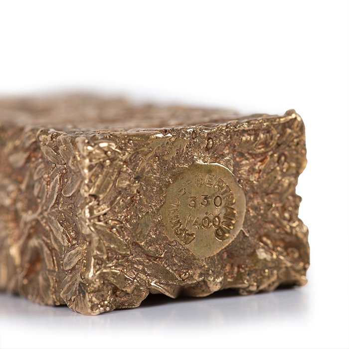 César, "Palms and stars" miniature compression, sculpture in gilded bronze, Arthus-Bertrand edition, signed, stamped and numbered, of 1985 - Detail D2