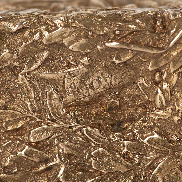 César, compression miniature "Palmes et étoiles", sculpture en bronze doré, édition Arthus-Bertrand, signée, estampillée et numérotée, de 1985 - Detail D3