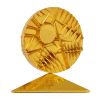 Arnaldo Pomodoro, "Disco per Tecno" multiple sculpture, in gilded bronze, Stefano Johnson edition, signed, stamped and numbered, of 1983/1984 - 00pp thumbnail