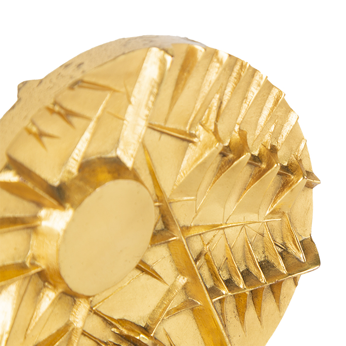 Arnaldo Pomodoro, "Disco per Tecno" multiple sculpture, in gilded bronze, Stefano Johnson edition, signed, stamped and numbered, of 1983/1984 - Detail D1