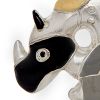 Niki de Saint Phalle, "Rhinocéros" brooch, in silvered and enameled metal, Noah'art INC edition, signed, numbered, stamped and dated, of 1998 - Detail D2 thumbnail