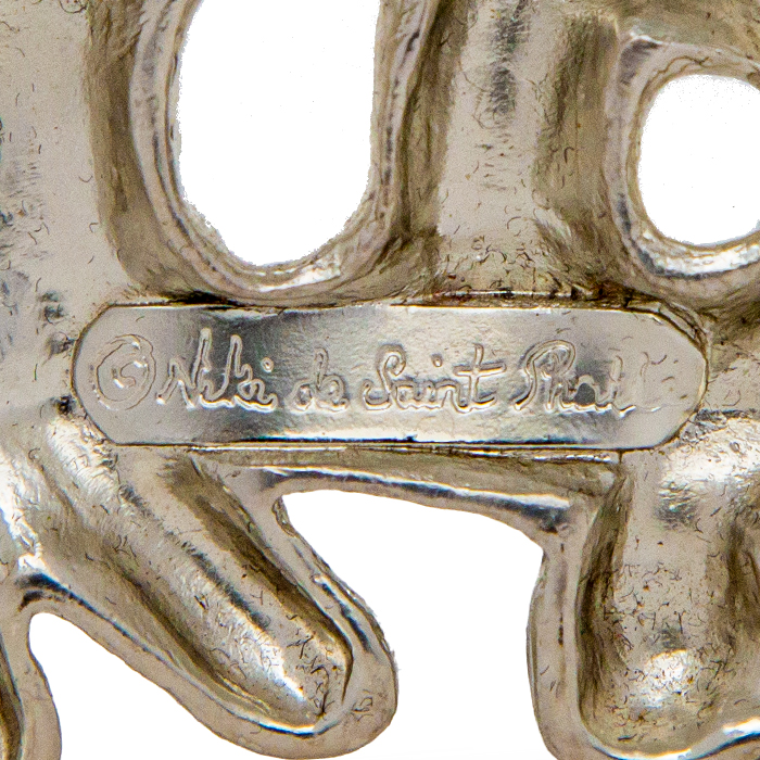 Niki de Saint Phalle, "Rhinocéros" brooch, in silvered and enameled metal, Noah'art INC edition, signed, numbered, stamped and dated, of 1998 - Detail D3