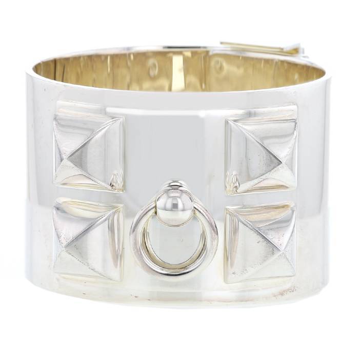 Hermès Collier de chien cuff bracelet in silver - 00pp