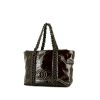 Shopping bag Chanel in pelle verniciata marrone - 00pp thumbnail