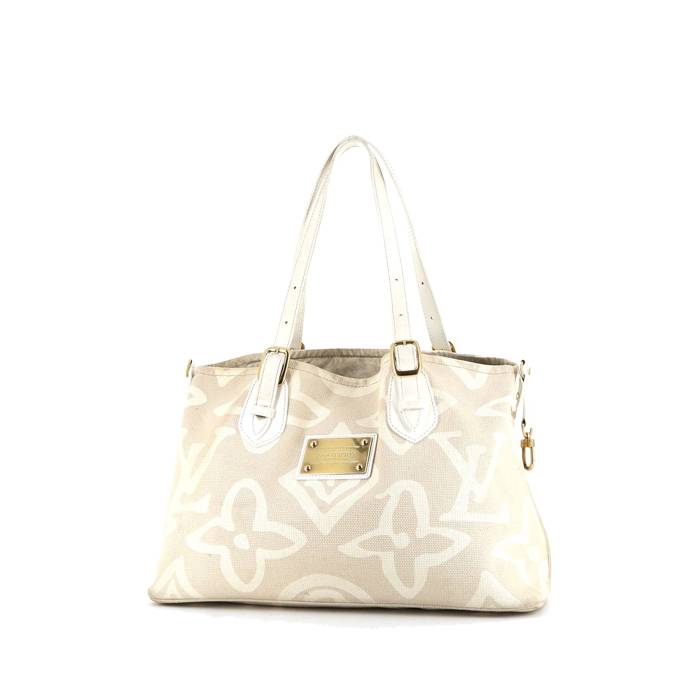 Louis Vuitton shopping bag in white and beige bicolor monogram canvas - 00pp