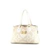 Shopping bag Louis Vuitton in tessuto monogrammato bicolore bianco e beige - 00pp thumbnail