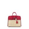 Hermes Birkin 25 cm Picnic handbag in raspberry pink Swift leather and wicker - 360 thumbnail