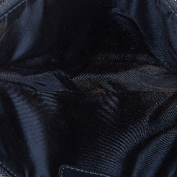 Pochette Dior Saddle in tessuto a monogramma Oblique blu e pelle blu - Detail D4