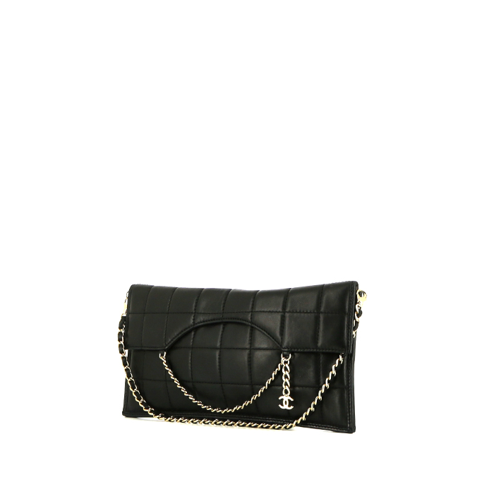 Chanel handbag/clutch in black quilted leather - 00pp