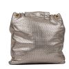 Shopping bag Chanel Grand Shopping in pelle argentata con motivo forato - Detail D2 thumbnail