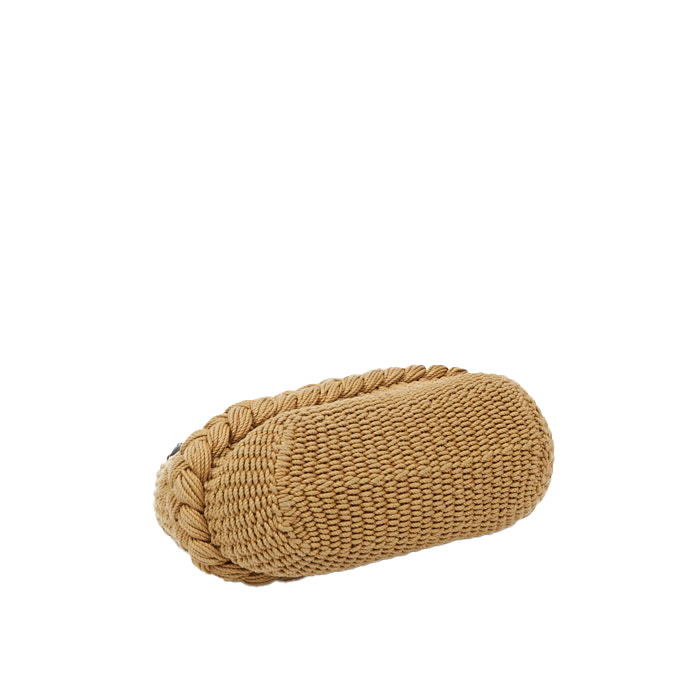 Bolso Cabás Chanel en tejido trenzado beige y cuero negro - Detail D3