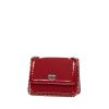 Chanel Vintage handbag in red quilted jersey and red patent leather - 00pp thumbnail