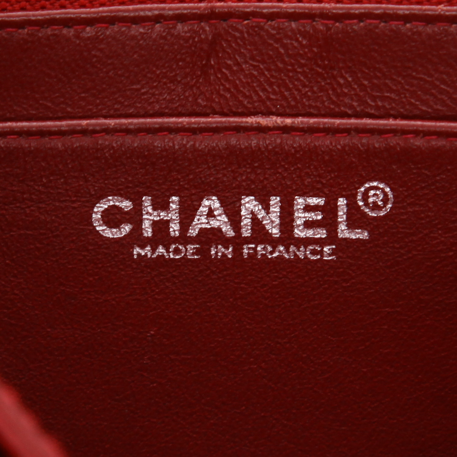 Sac à main Chanel Vintage en jersey matelassé rouge et cuir verni rouge - Detail D2
