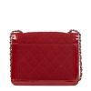 Borsa Chanel Vintage in jersey trapuntato rosso e pelle verniciata rossa - Detail D2 thumbnail