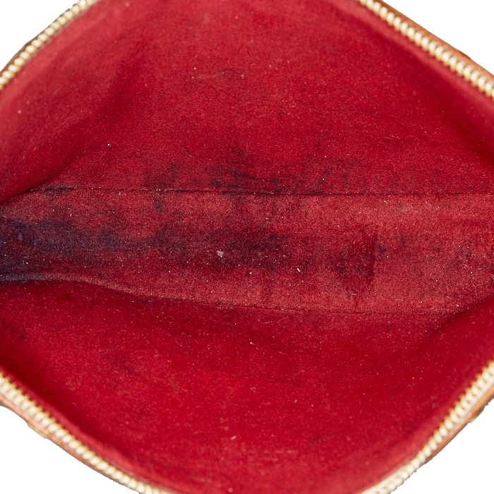 Borsa/pochette Louis Vuitton Pochette accessoires in tela monogram multicolore e bianca e pelle naturale - Detail D4