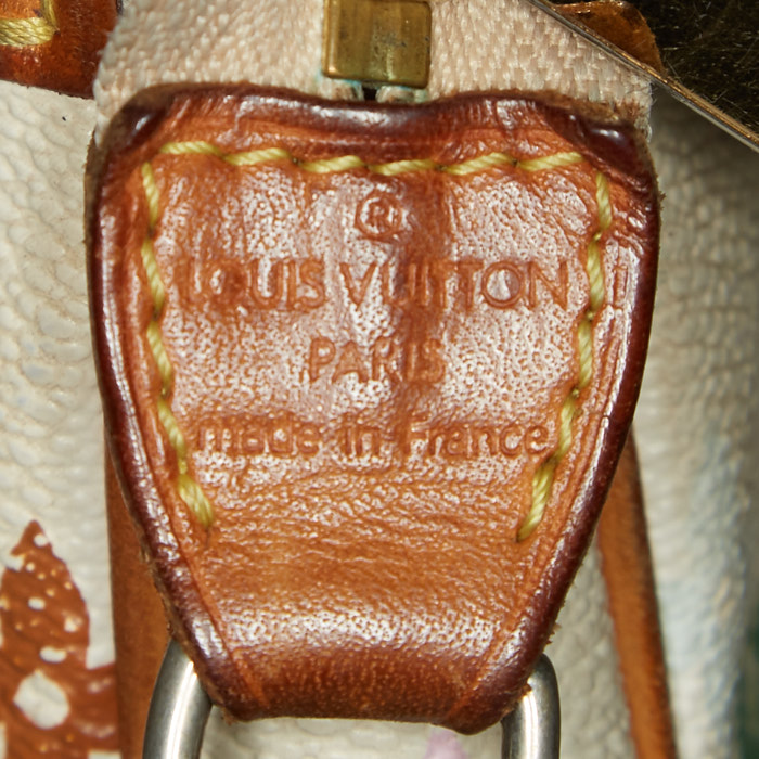 Sac/pochette Louis Vuitton Pochette accessoires en toile monogram multicolore et blanche et cuir naturel - Detail D5