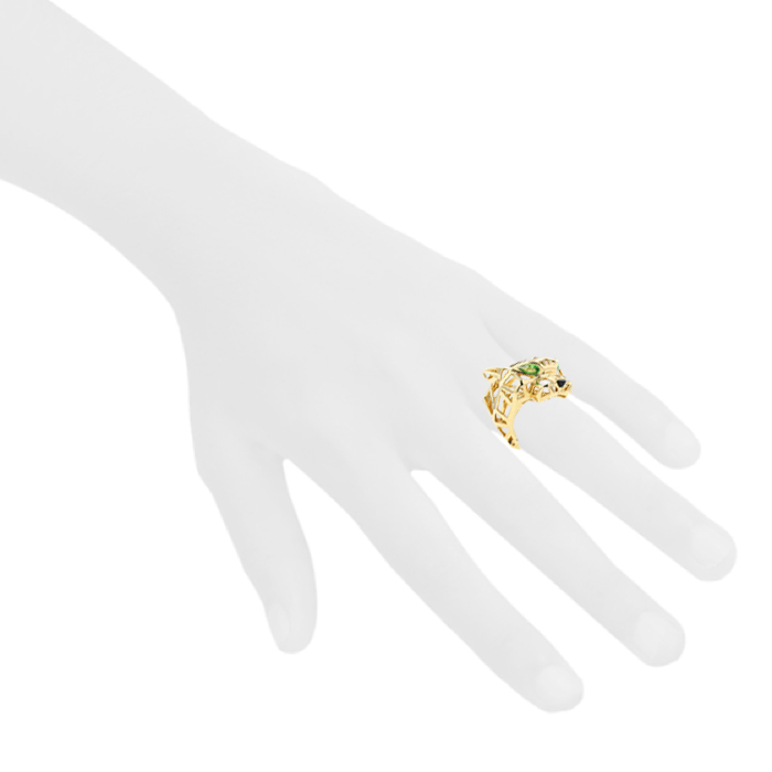 Anello Cartier Panthère in oro giallo, onice e Tsavorite - Detail D1