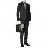 Hermès  Sac à dépêches briefcase  in black box leather - Detail D1 thumbnail