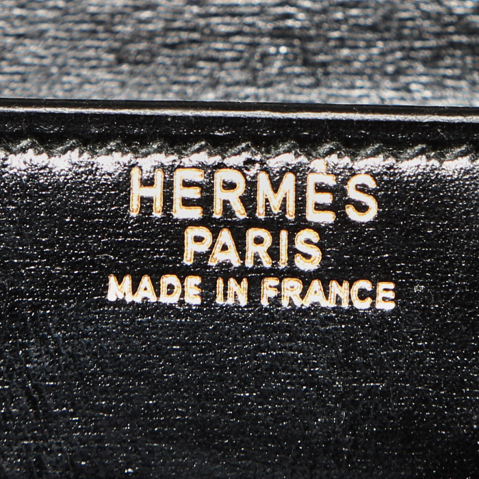 Porte-documents Hermès  Sac à dépêches en cuir box noir - Detail D3