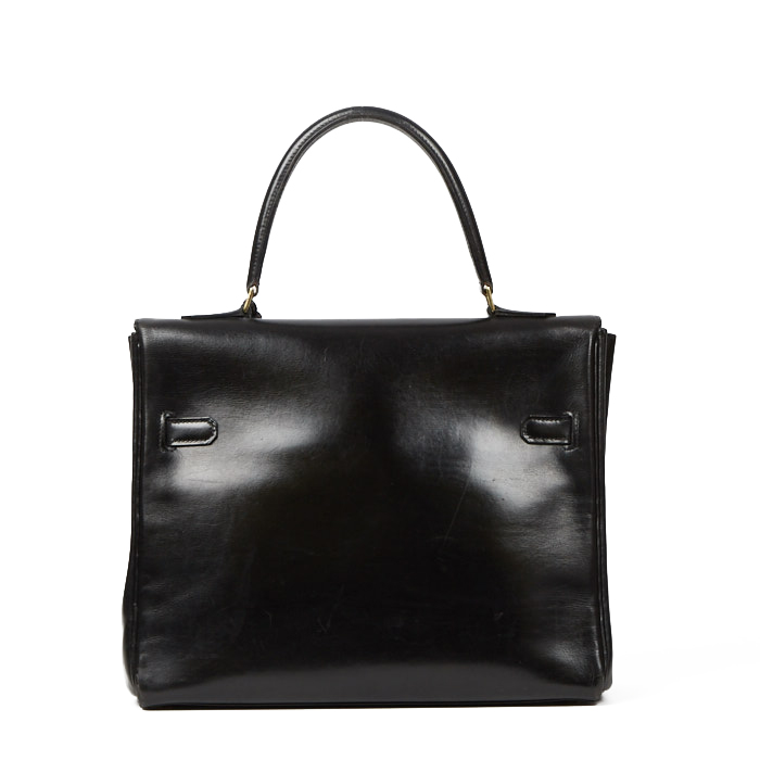 Sac à main Hermes Monaco en cuir box noir - Detail D2