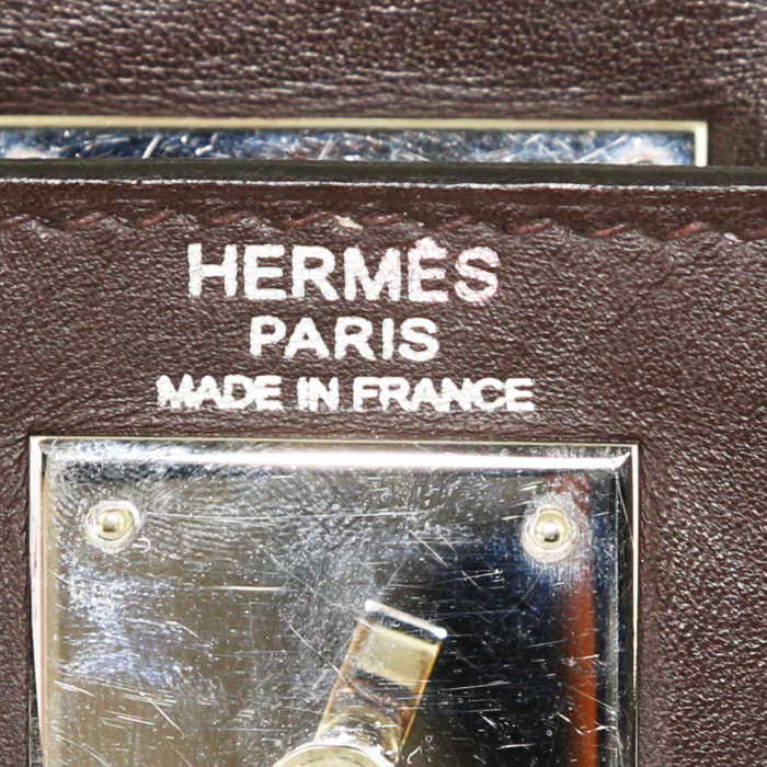 Hermès  Kelly 28 cm handbag  in brown box leather - Detail D4