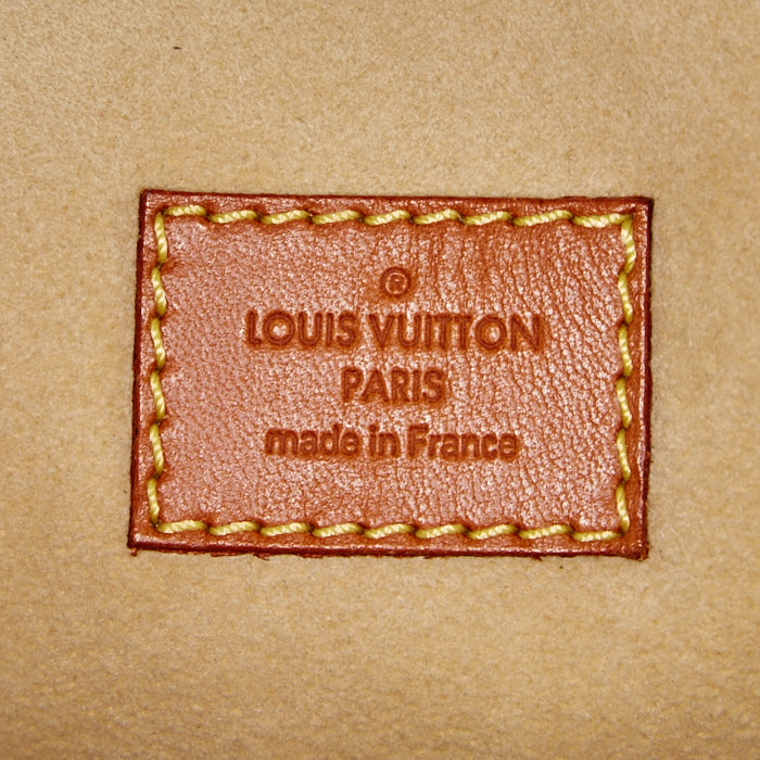 Sac à main Louis Vuitton Lockit  en cuir gold - Detail D3