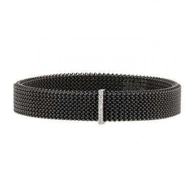 Bracelet Mauboussin Moi Non Plus & Toi Non Plus en acier,  or blanc 14k et diamants