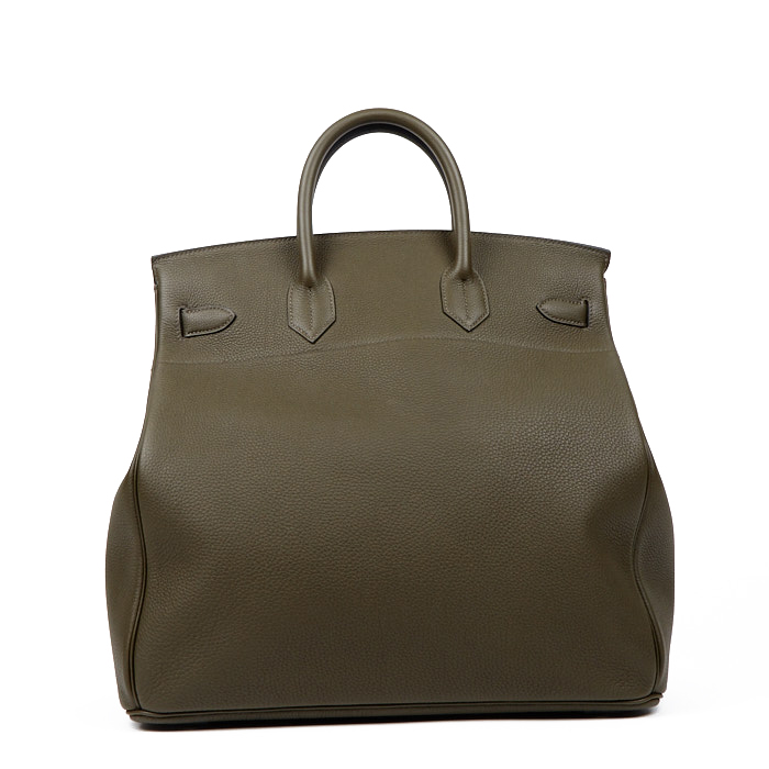 Hermes Haut à Courroies weekend bag in khaki togo leather - Detail D2
