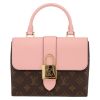 Bolso bandolera Louis Vuitton  Locky BB en lona Monogram marrón y cuero rosa - Detail D2 thumbnail